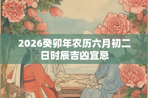 2026癸卯年农历六月初二日时辰吉凶宜忌