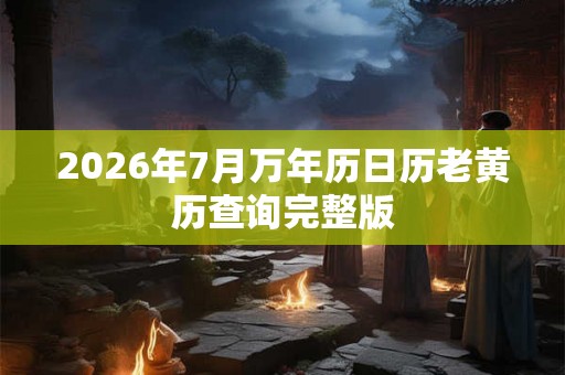 2026年7月万年历日历老黄历查询完整版