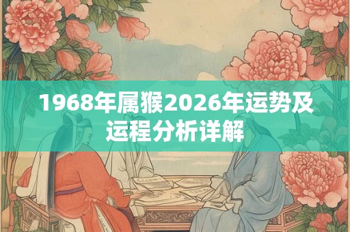1968年属猴2026年运势及运程分析详解 1968年属猴2026年运势及运程分析详解