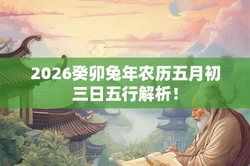 2026癸卯兔年农历五月初三日五行解析! 2026癸卯兔年农历五月初三日五行解析!