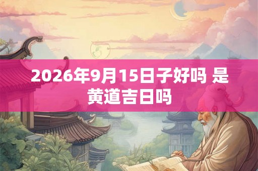 2026年9月15日子好吗 是黄道吉日吗 2026年9月15日子好吗 是黄道吉日吗
