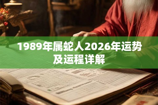 1989年属蛇人2026年运势及运程详解