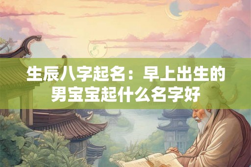 生辰八字起名：早上出生的男宝宝起什么名字好