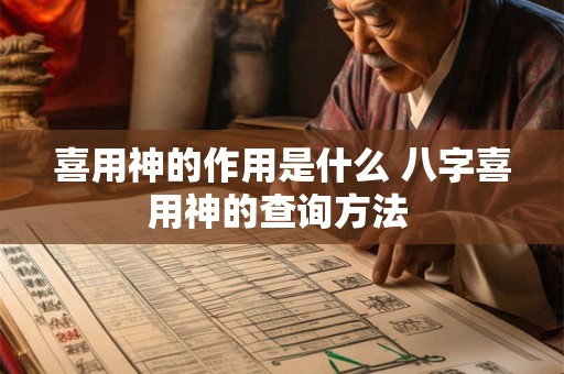 喜用神的作用是什么 八字喜用神的查询方法 喜用神的作用是什么 八字喜用神的查询方法