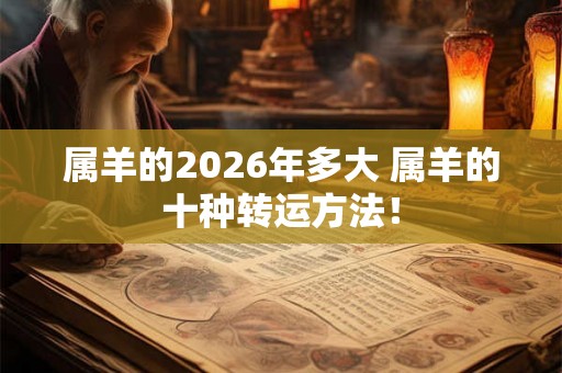 属羊的2026年多大 属羊的十种转运方法! 属羊的2026年多大 属羊的十种转运方法!