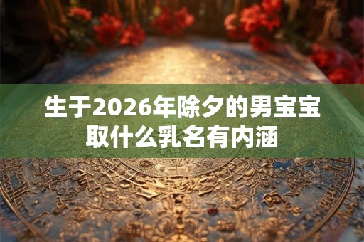 生于2026年除夕的男宝宝取什么乳名有内涵 生于2026年除夕的男宝宝取什么乳名有内涵