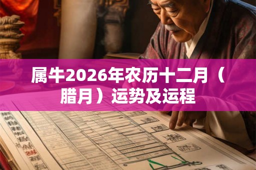 属牛2026年农历十二月（腊月）运势及运程