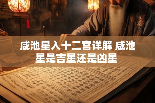 咸池星入十二宫详解 咸池星是吉星还是凶星 