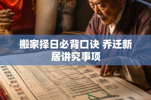 搬家择日必背口诀 乔迁新居讲究事项 搬家择日必背口诀 乔迁新居讲究事项