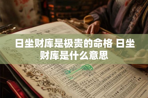 日坐财库是极贵的命格 日坐财库是什么意思 日坐财库是极贵的命格 日坐财库是什么意思