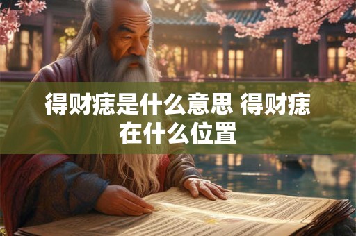 得财痣是什么意思 得财痣在什么位置 得财痣是什么意思 得财痣在什么位置