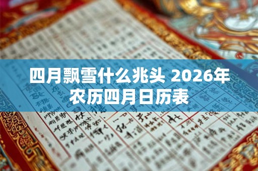 四月飘雪什么兆头 2026年农历四月日历表