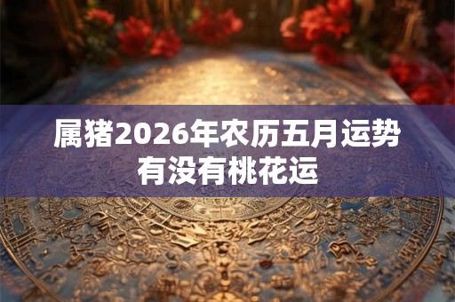 属猪2026年农历五月运势 有没有桃花运 属猪2026年农历五月运势 有没有桃花运