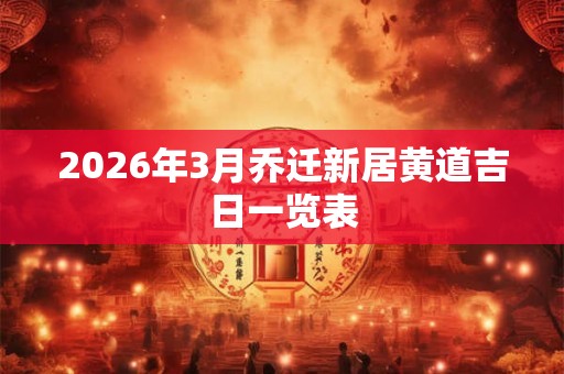 2026年3月乔迁新居黄道吉日一览表 2026年3月乔迁新居黄道吉日一览表
