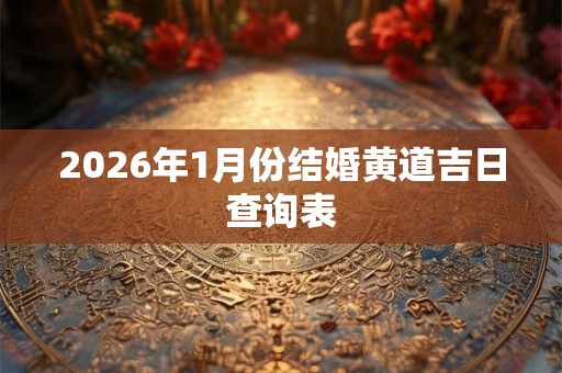 2026年1月份结婚黄道吉日查询表 2026年1月份结婚黄道吉日查询表