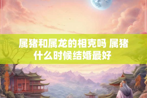 属猪和属龙的相克吗 属猪什么时候结婚最好 属猪和属龙的相克吗 属猪什么时候结婚最好