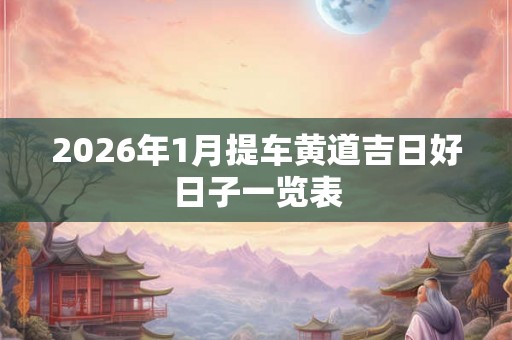 2026年1月提车黄道吉日好日子一览表 2026年1月提车黄道吉日好日子一览表