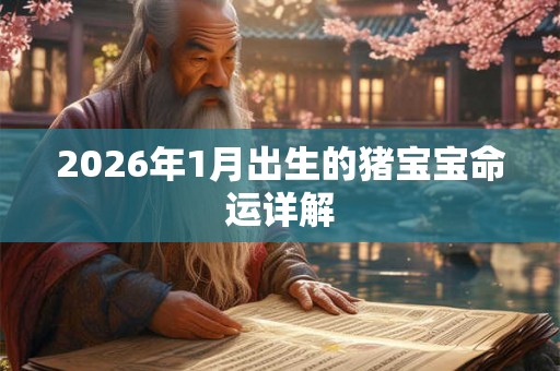 2026年1月出生的猪宝宝命运详解 2026年1月出生的猪宝宝命运详解