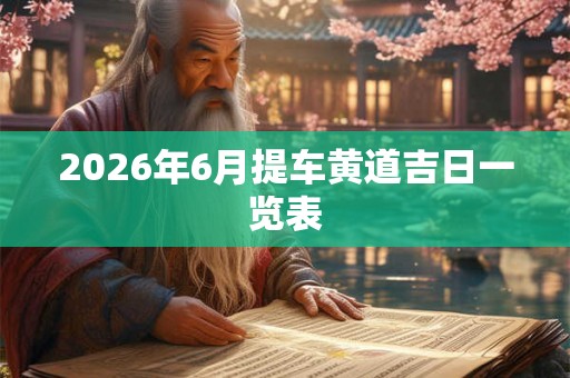 2026年6月提车黄道吉日一览表 2026年6月提车黄道吉日一览表