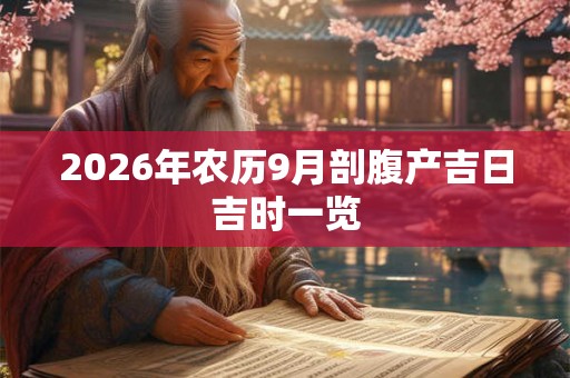 2026年农历9月剖腹产吉日吉时一览 2026年农历9月剖腹产吉日吉时一览