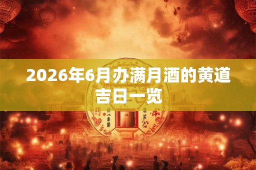 2026年6月办满月酒的黄道吉日一览 2026年6月办满月酒的黄道吉日一览
