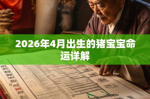 2026年4月出生的猪宝宝命运详解 2026年4月出生的猪宝宝命运详解