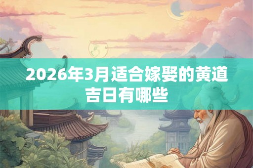 2026年3月适合嫁娶的黄道吉日有哪些