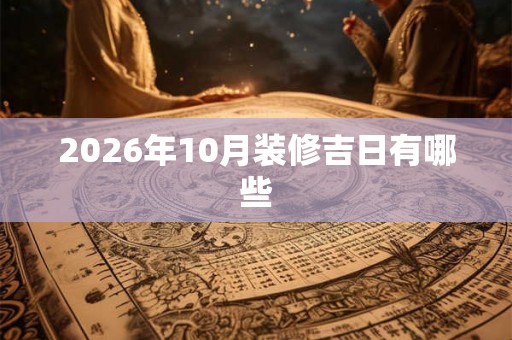 2026年10月装修吉日有哪些 2026年10月装修吉日有哪些
