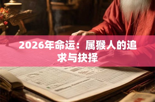 2026年命运：属猴人的追求与抉择