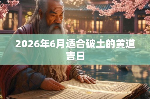 2026年6月适合破土的黄道吉日 2026年6月适合破土的黄道吉日