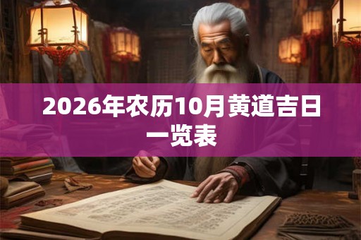 2026年农历10月黄道吉日一览表 2026年农历10月黄道吉日一览表