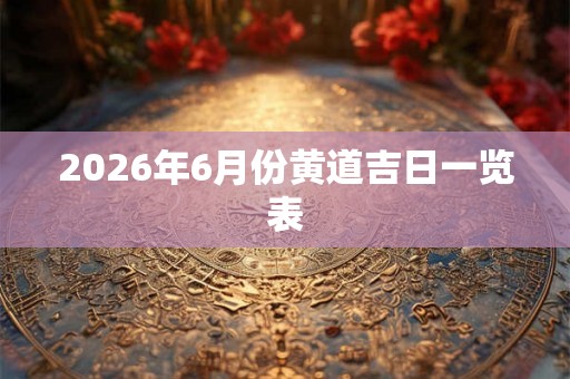 2026年6月份黄道吉日一览表 2026年6月份黄道吉日一览表