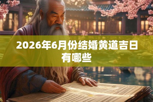 2026年6月份结婚黄道吉日有哪些 2026年6月份结婚黄道吉日有哪些