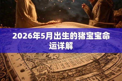 2026年5月出生的猪宝宝命运详解 2026年5月出生的猪宝宝命运详解