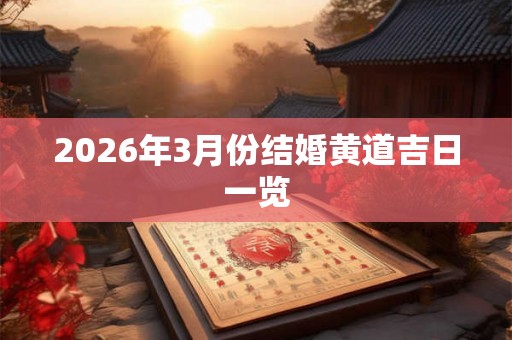 2026年3月份结婚黄道吉日一览