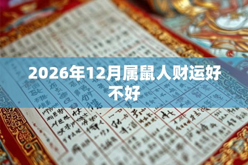 2026年12月属鼠人财运好不好