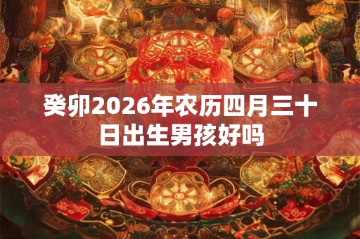 癸卯2026年农历四月三十日出生男孩好吗
