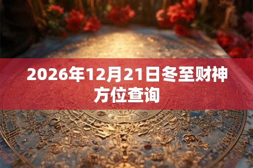 2026年12月21日冬至财神方位查询
