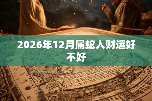 2026年12月属蛇人财运好不好 2026年12月属蛇人财运好不好