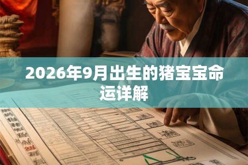 2026年9月出生的猪宝宝命运详解 2026年9月出生的猪宝宝命运详解