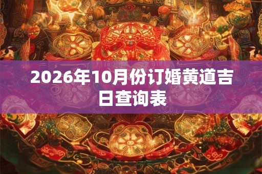 2026年10月份订婚黄道吉日查询表 2026年10月份订婚黄道吉日查询表