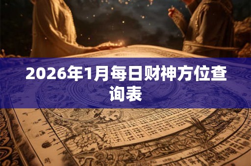 2026年1月每日财神方位查询表 2026年1月每日财神方位查询表