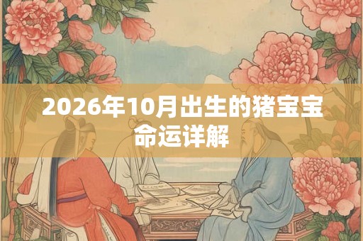 2026年10月出生的猪宝宝命运详解 2026年10月出生的猪宝宝命运详解