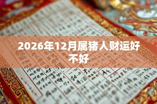 2026年12月属猪人财运好不好 2026年12月属猪人财运好不好