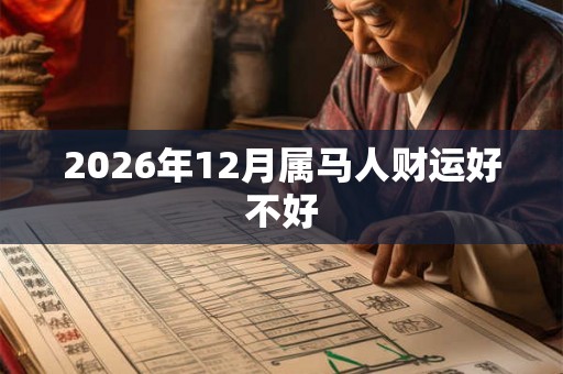 2026年12月属马人财运好不好