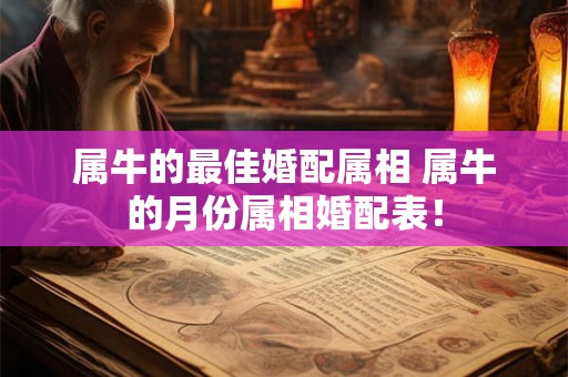 属牛的最佳婚配属相 属牛的月份属相婚配表! 属牛的最佳婚配属相 属牛的月份属相婚配表!