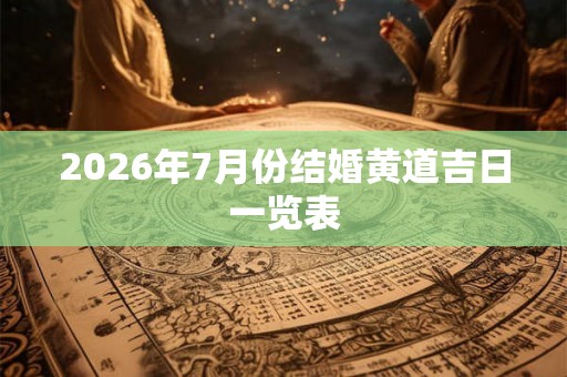 2026年7月份结婚黄道吉日一览表 2026年7月份结婚黄道吉日一览表
