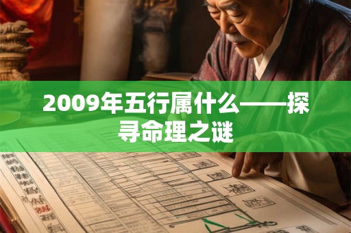 2009年五行属什么——探寻命理之谜 2009年五行属什么——探寻命理之谜
