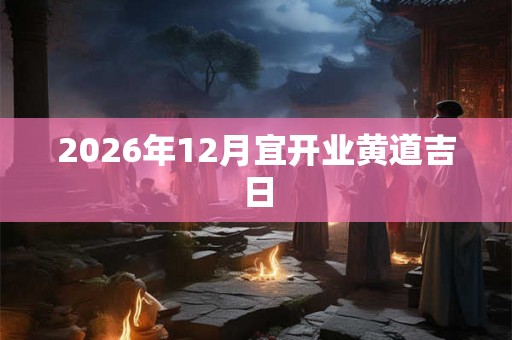 2026年12月宜开业黄道吉日