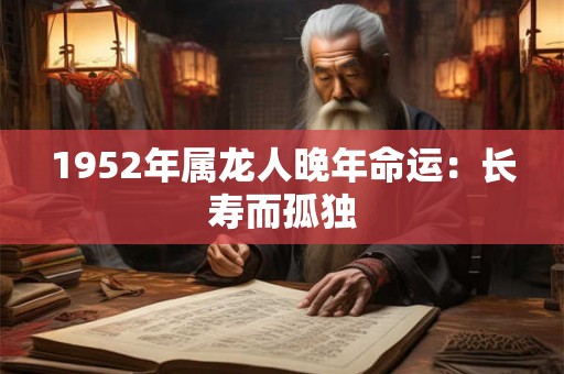 1952年属龙人晚年命运:长寿而孤独 1952年属龙人晚年命运:长寿而孤独